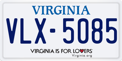 VA license plate VLX5085