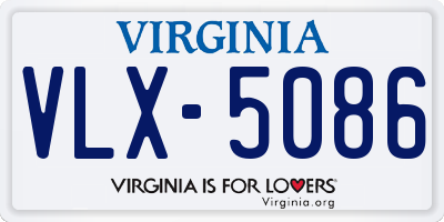 VA license plate VLX5086