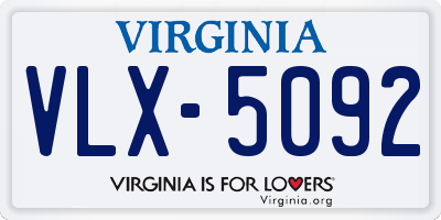 VA license plate VLX5092