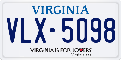 VA license plate VLX5098