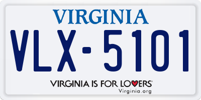 VA license plate VLX5101