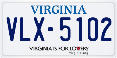 VA license plate VLX5102