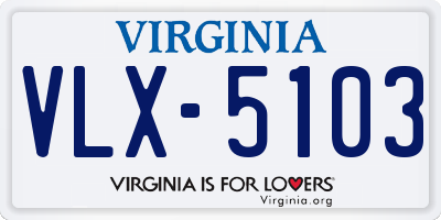 VA license plate VLX5103