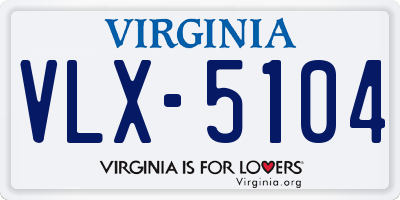 VA license plate VLX5104