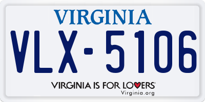 VA license plate VLX5106