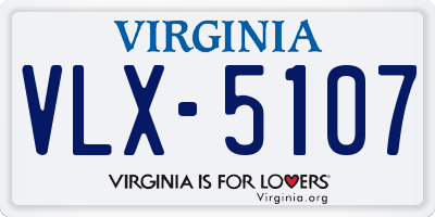 VA license plate VLX5107