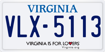 VA license plate VLX5113