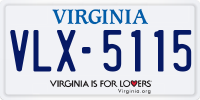 VA license plate VLX5115