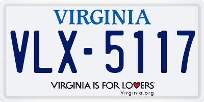 VA license plate VLX5117