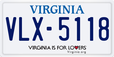 VA license plate VLX5118