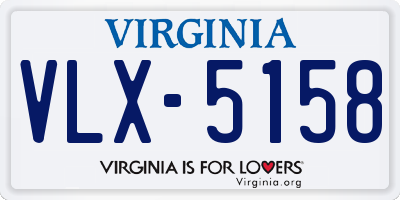 VA license plate VLX5158