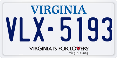 VA license plate VLX5193