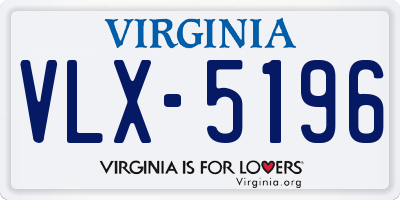 VA license plate VLX5196