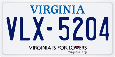 VA license plate VLX5204