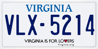 VA license plate VLX5214