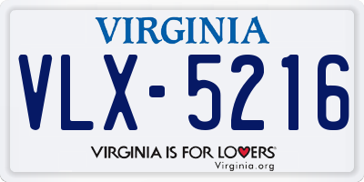 VA license plate VLX5216