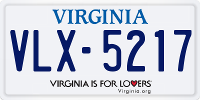 VA license plate VLX5217