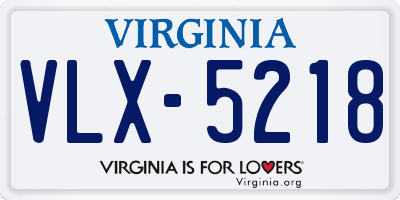 VA license plate VLX5218