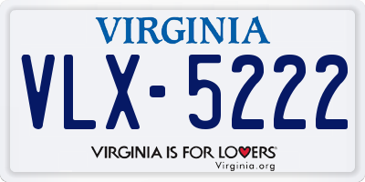 VA license plate VLX5222