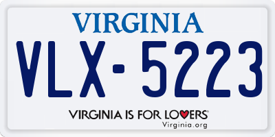 VA license plate VLX5223