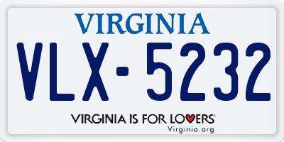 VA license plate VLX5232