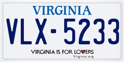 VA license plate VLX5233