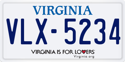 VA license plate VLX5234