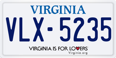 VA license plate VLX5235