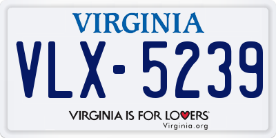 VA license plate VLX5239