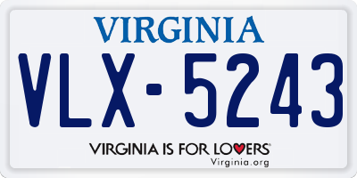 VA license plate VLX5243