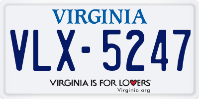 VA license plate VLX5247