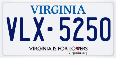 VA license plate VLX5250