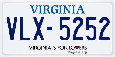 VA license plate VLX5252