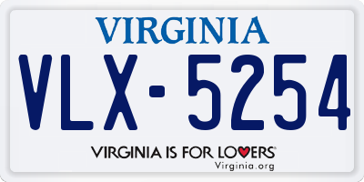 VA license plate VLX5254