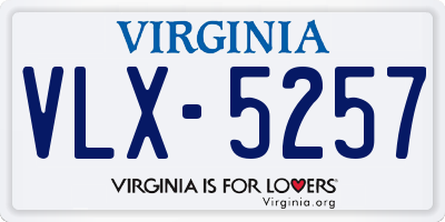 VA license plate VLX5257