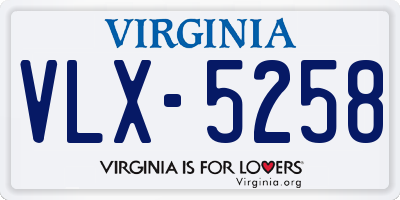 VA license plate VLX5258