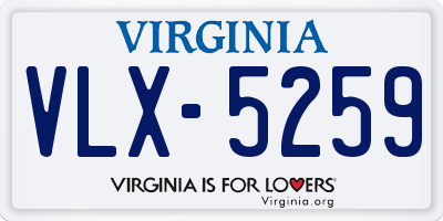 VA license plate VLX5259