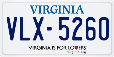 VA license plate VLX5260