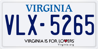 VA license plate VLX5265