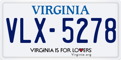 VA license plate VLX5278