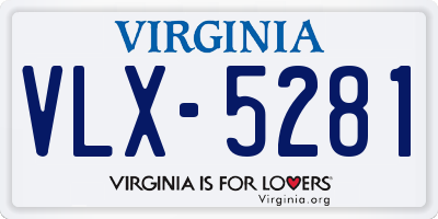 VA license plate VLX5281