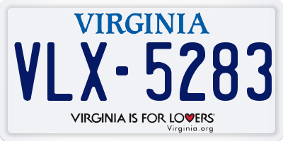 VA license plate VLX5283