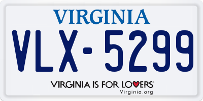 VA license plate VLX5299