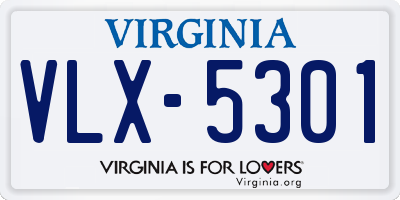 VA license plate VLX5301