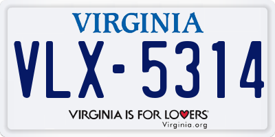 VA license plate VLX5314