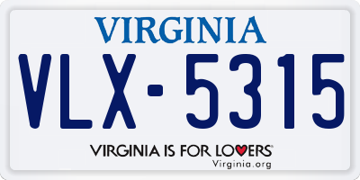 VA license plate VLX5315