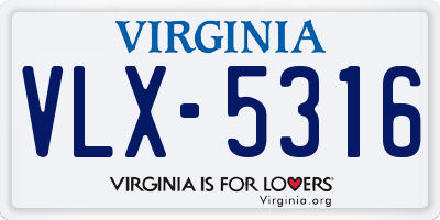 VA license plate VLX5316