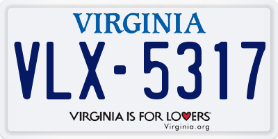 VA license plate VLX5317