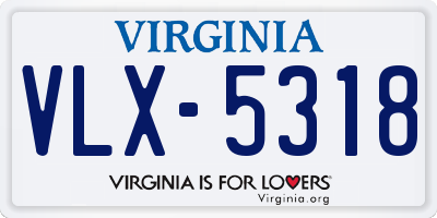 VA license plate VLX5318