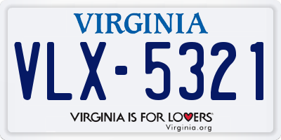 VA license plate VLX5321